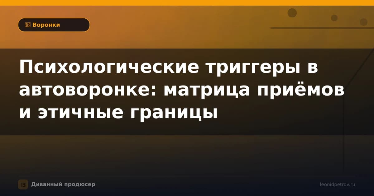 Психологические триггеры в автоворонке: матрица приёмов и этичные границы